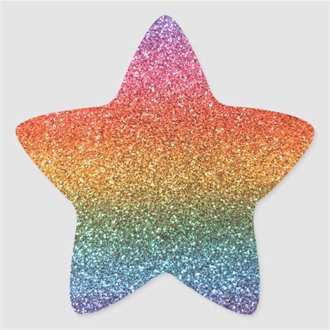 rainbow glitter star sticker zazzle glitter stickers star stickers