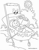Coloring Baby Carriage Pram Pages Stroller Getcolorings Kids sketch template