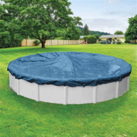 robelle super  ft pool size  imperial blue solid winter  ground pool cover