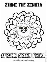 Daisy Scout Coloring Girl Pages Petal Caring Green Scouts Considerate Petals Spring Zinni Makingfriends Zinnia Printable Flower Printables Sheet Sheets sketch template