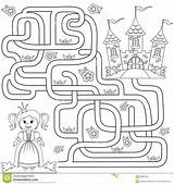 Prinses Labyrint Maze Weinig Vinden Kasteel Jonge Spel Geitjes Worksheets sketch template