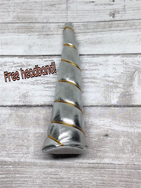 unicorn horn  inches silver horn padded horn craft supplies