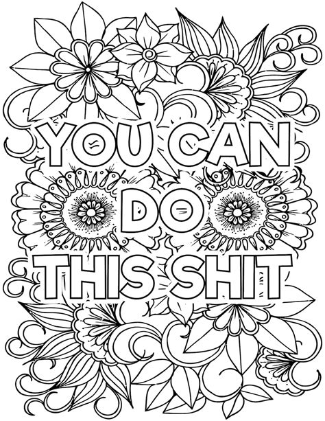 beautiful swear words adult coloring pages