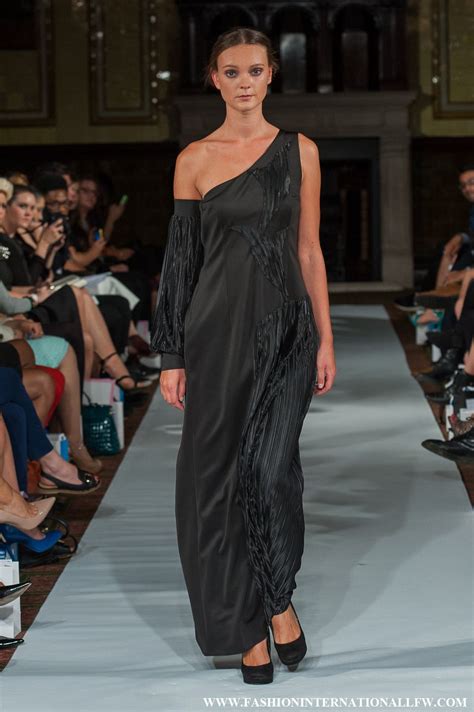lenie boya ss  london fashion week black futuristic asymmetric dress  pleated details