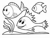 Coloring Fish Cute Pages River Animals Kids sketch template