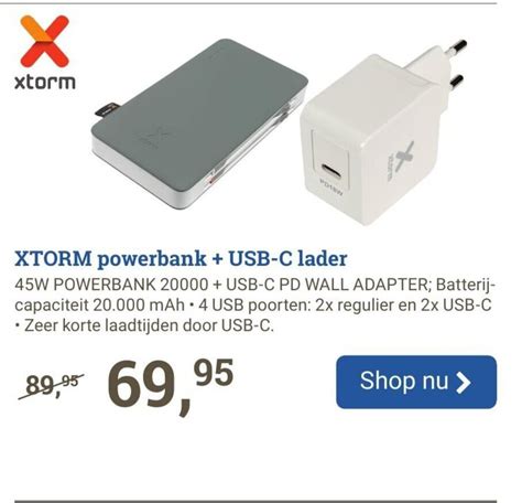 xtorm powerbank usb  lader aanbieding bij bcc