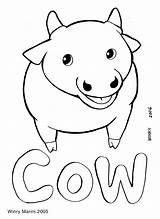 Coloring Mewarnai Cow Animals Sapi Hewan Marini Winry 2005 Halaman Binatang Animal sketch template