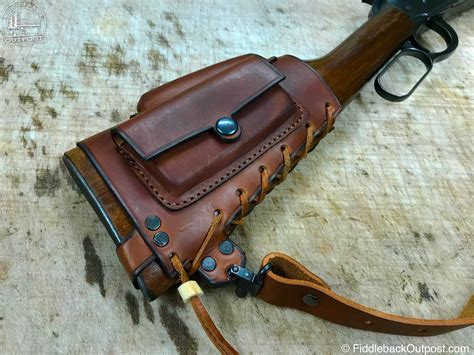 rlo custom leather  drill harnessed stock cover rifle sling  fiddleback outpost
