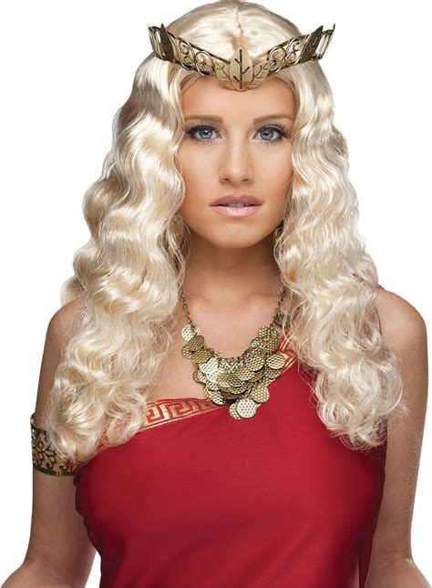 Adult Womens Venus Greek Goddess Princess Long Curled Wig Hair Costume