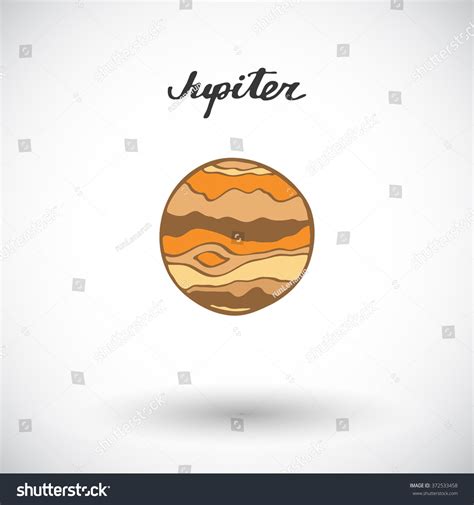 Jupiter Sketch Handdrawn Cartoon Planets Solar Stock