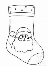 Christmas Santa Stockings Template Claus Coloring Related sketch template