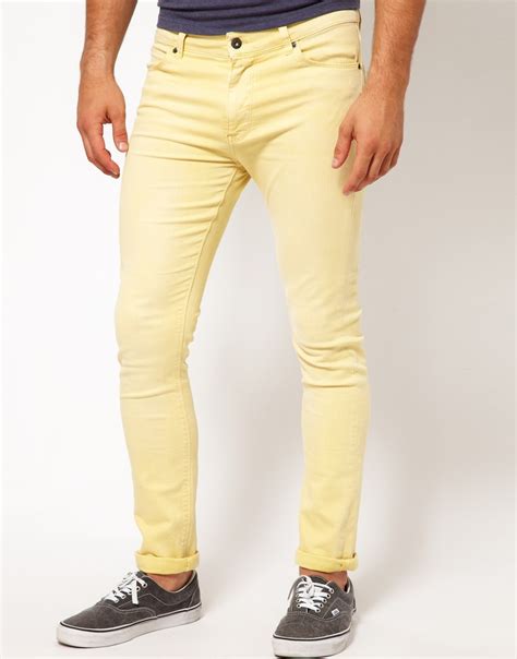 asos pantalon amarillo talla  skinny  en mercado libre