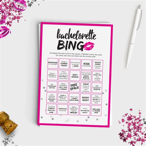 Fun Bachelorette Bingo Scavenger Hunt Game Instant Download