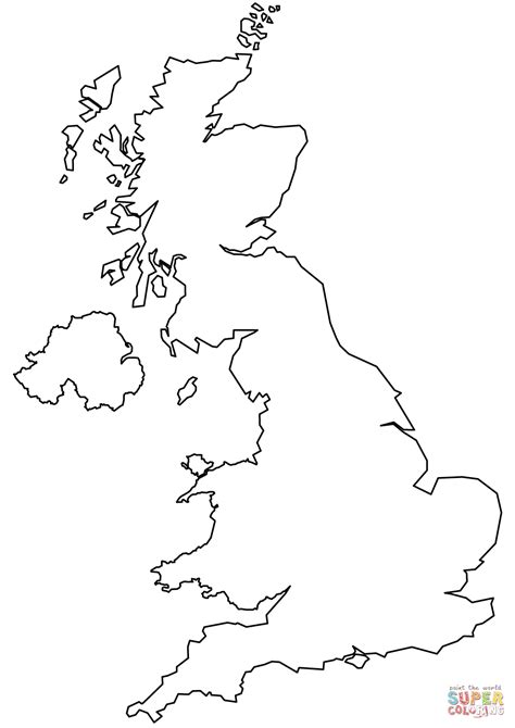 united kingdom blank outline map coloring page  printable