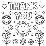 Thank Coloring Pages Flowers Printable Flower Print Kids sketch template