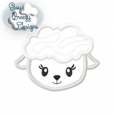 lamb face applique design baby lamb easter applique