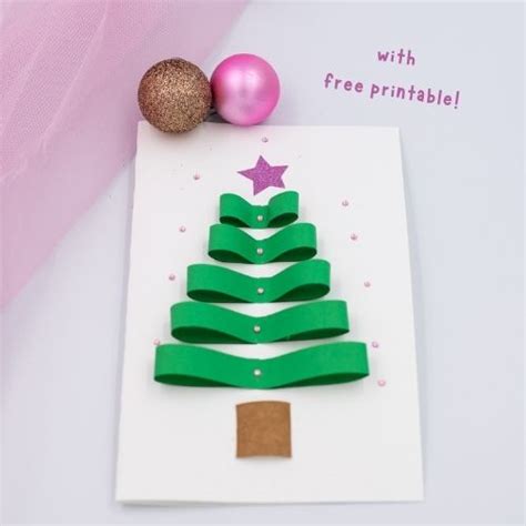 simple paper christmas tree card crafts  ria
