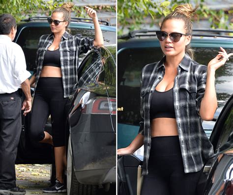 Chrissy Teigen Just Made The Maternity Crop Top Very Cool