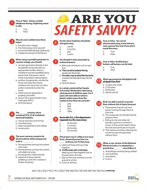 printable workplace safety quiz  answers