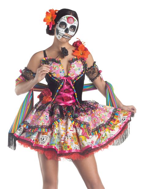 day of the dead womens costume dia de los muertos mexico sexy skull