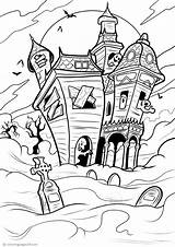 Abandoned Ghosts Inhabited Haunted Houses Print sketch template