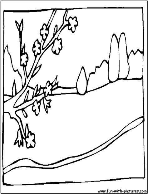 spring landscape coloring pages   spring landscape