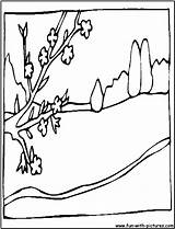 Coloring Landscape Pages Spring Colouring Library Clipart Line Fun Popular sketch template