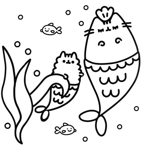 pusheen cat printable coloring pages sketch coloring page