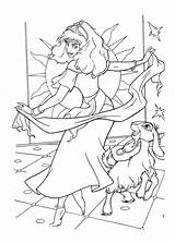 Coloring Dame Notre Hunchback Pages Disney Esmeralda Kids Princess Sheets Cute Goat Djali Children Funny Printable Sketches Books Cartoon Choose sketch template