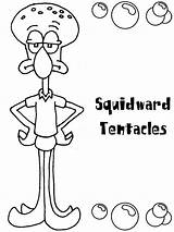 Coloring Squidward Pages Tentacles Kids sketch template