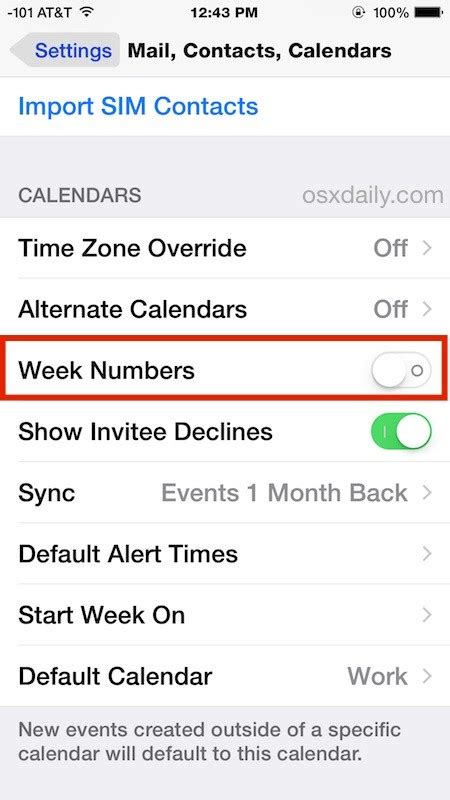 show week numbers  calendar  iphone ipad