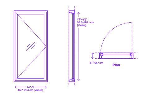 casement window rectangle vertical dimensions drawings dimensionscom