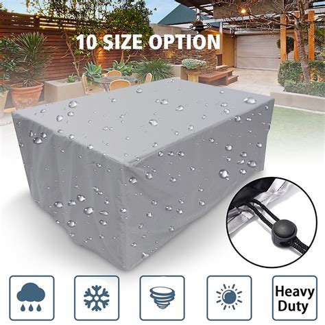 Rectangular Patio Table Cover Heavy Duty Waterproof Outdoor Furniture