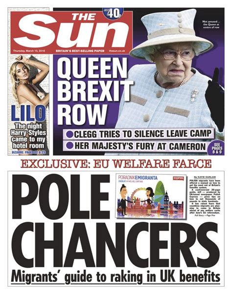 sun completely confident  queen backs brexit story