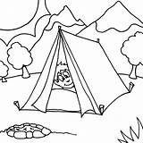 Camping Coloring Tent Boy Pages Camp Sleeping Color Printable Print Getcolorings Visit sketch template
