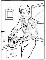 Coloring Spiderman Pages Printable Spider Parker Peter Choose Board sketch template