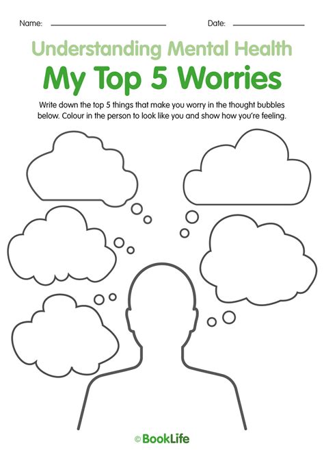 top  worries activity sheet booklife