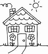 House Coloring Sunny Clip Clipart Sweetclipart sketch template