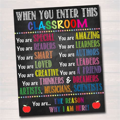 When You Enter This Classroom Rules Printable Poster Tidylady Printables