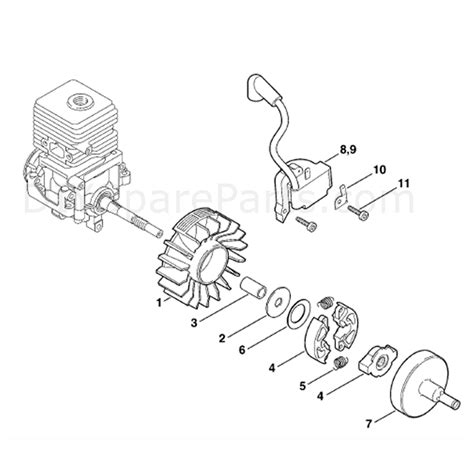 stihl km   engine km   parts diagram ignition system clutch
