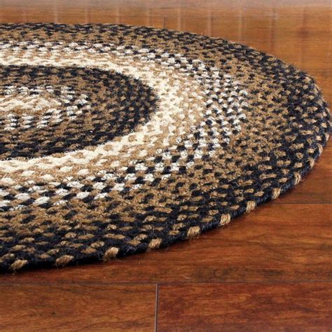 area rugs  oval jute braided country design     rug