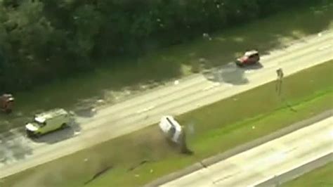Florida Van Rolls Over Several Times During Police Chase Woman