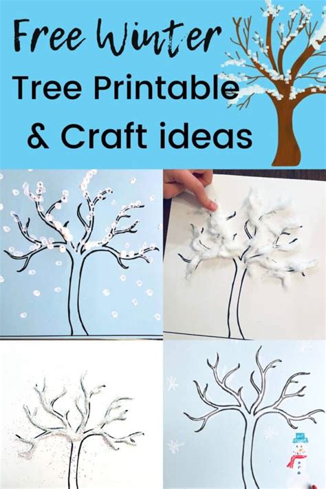 winter tree printable  craft ideas