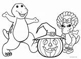 Barney Coloring Pages Halloween Kids Printable sketch template