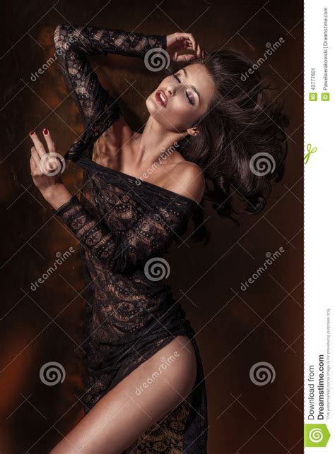 brunette woman dancing stock image image of fashionably 43777601