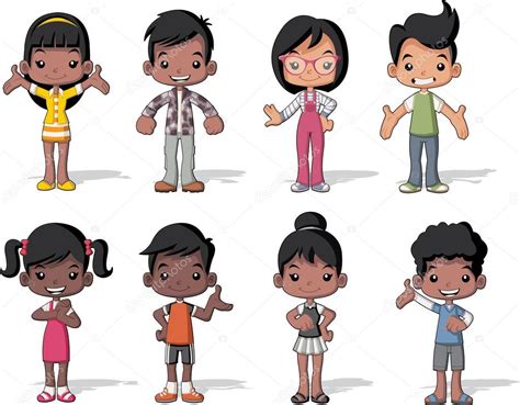 desenhos animados crianças negras crianças adoráveis