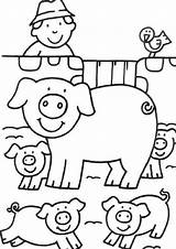 Farm Coloring Pages Easy Colouring Animal Printable Print Kids Sheets Tulamama sketch template