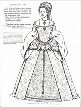 Colouring Tudor Elizabethan Victoria sketch template