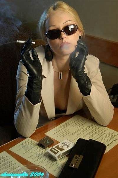 pin  smoking mature women  leather