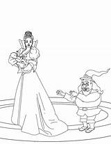 Rumpelstiltskin Coloring Pages Template Print Trying Queen Away Take Baby Index sketch template